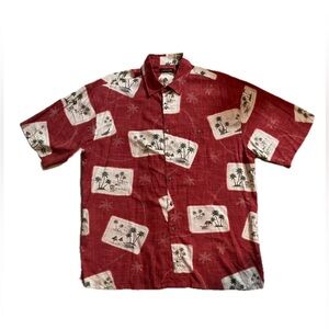 Pierre Cardin Red Palm Print Shirt Men’s size XL